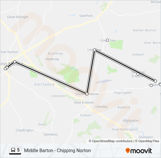 5 Bus Line Map