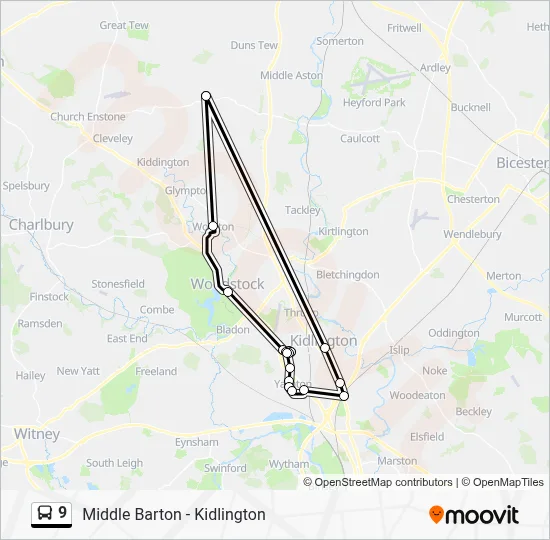 9 Route: Schedules, Stops & Maps - Middle Barton (Updated)