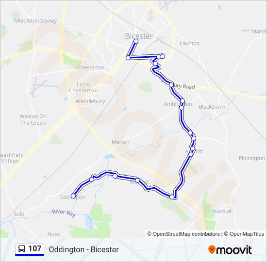 107 Bus Line Map