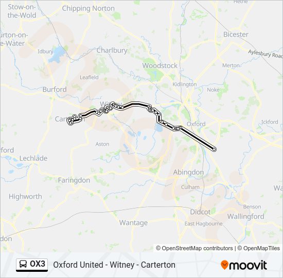 OX3 Bus Line Map