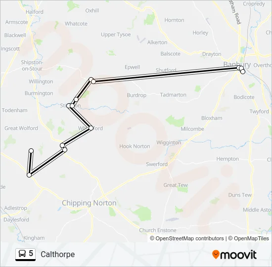 5 Bus Line Map
