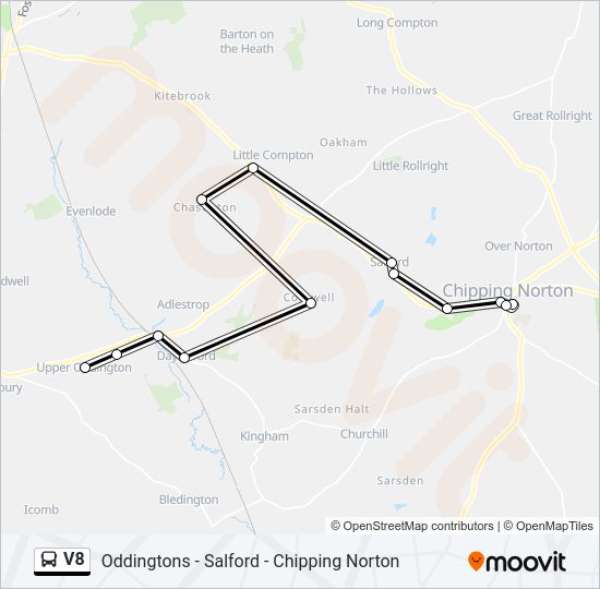 V8 Bus Line Map