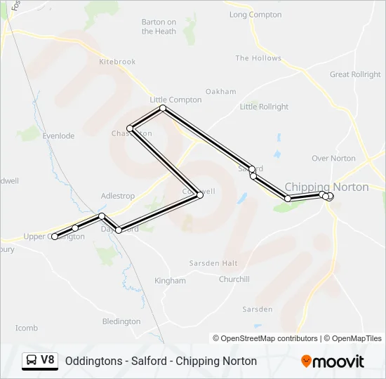 V8 Bus Line Map