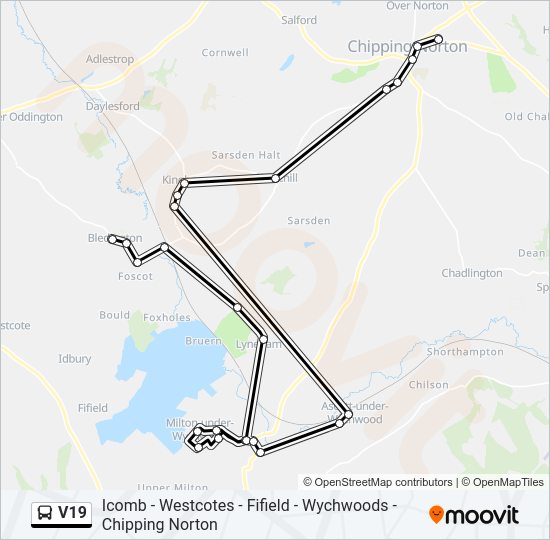 V19 Bus Line Map