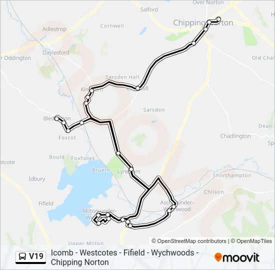V19 Bus Line Map