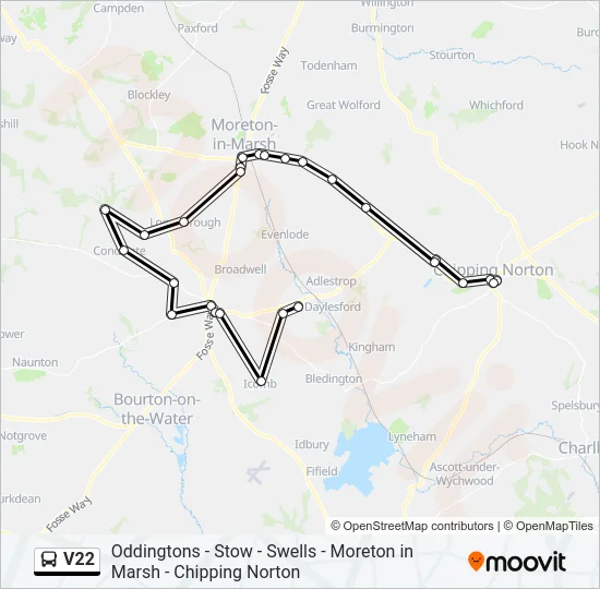 V22 Bus Line Map