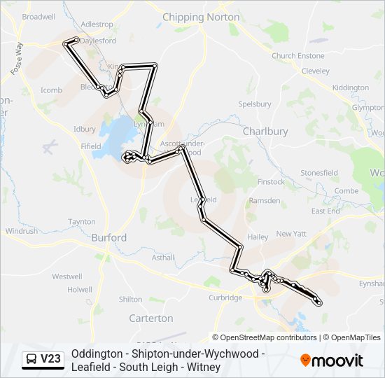 V23 Bus Line Map