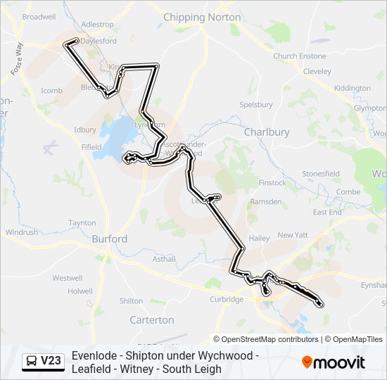 V23 Bus Line Map