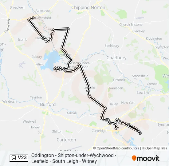 V23 Bus Line Map