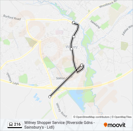 216 Bus Line Map