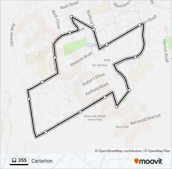 355 Bus Line Map
