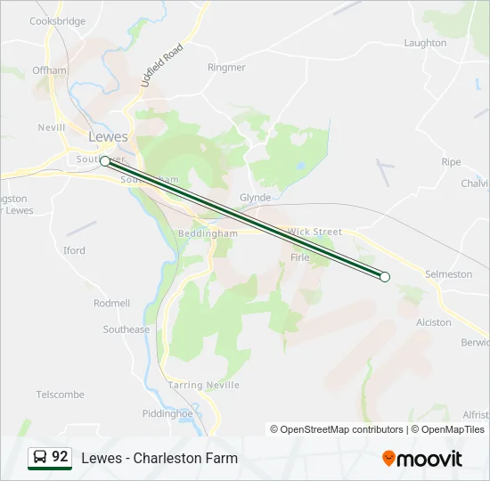 92 Bus Line Map