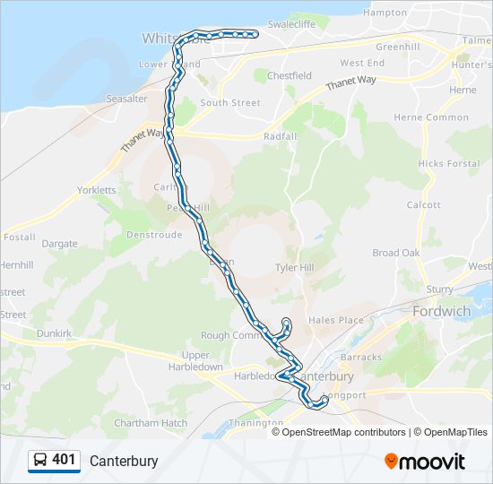 401 bus Line Map