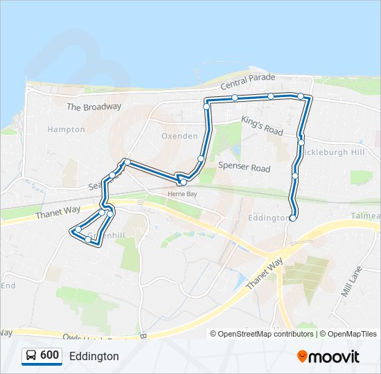 600 Bus Line Map