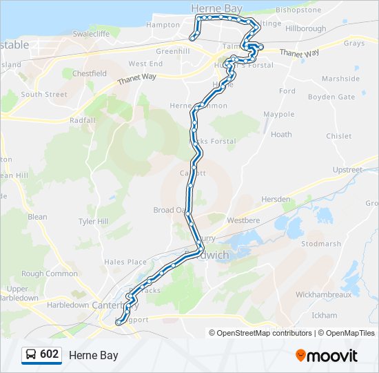 602 Route Schedules, Stops & Maps Herne Bay (Updated)