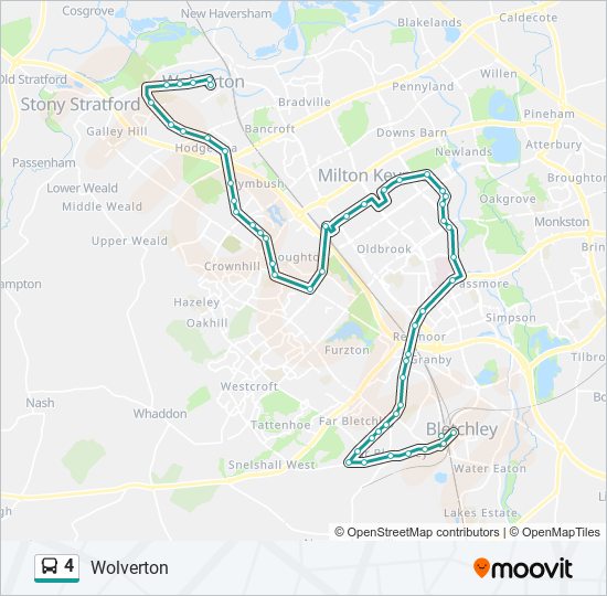 4 Route: Schedules, Stops & Maps - Wolverton (Updated)