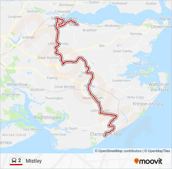 2 Route: Schedules, Stops & Maps - Mistley (Updated)