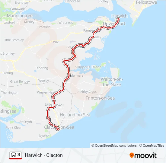 3 Bus Line Map