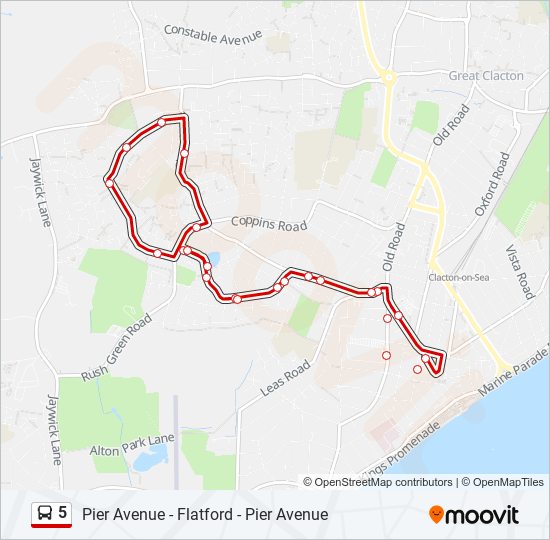 5 Bus Line Map