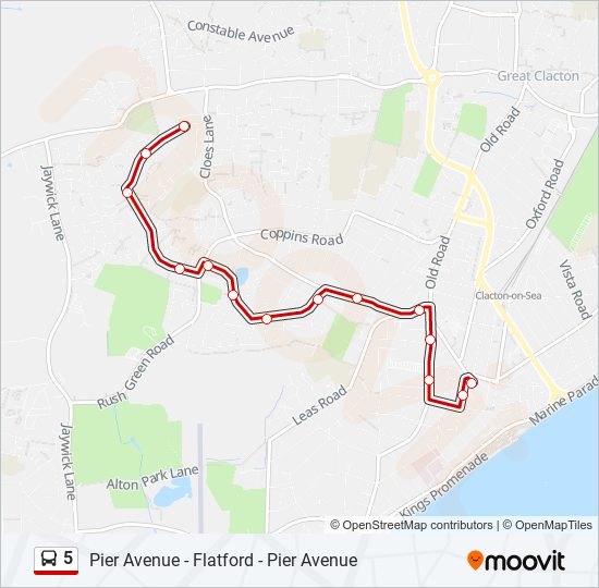 5 Route: Schedules, Stops & Maps - Bockings Elm (Updated)