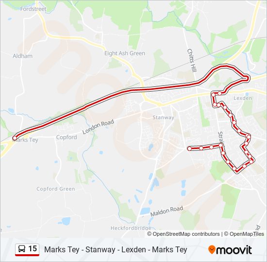 15 Bus Line Map