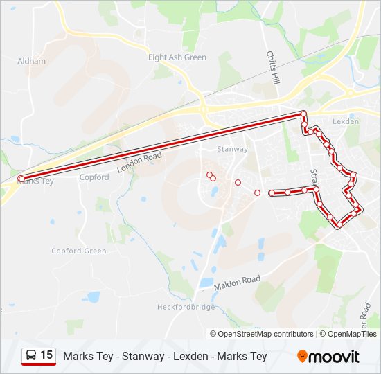15 Bus Line Map