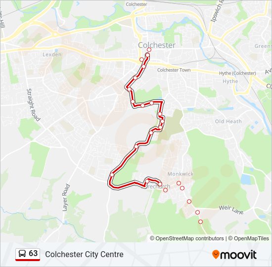 63 Bus Line Map