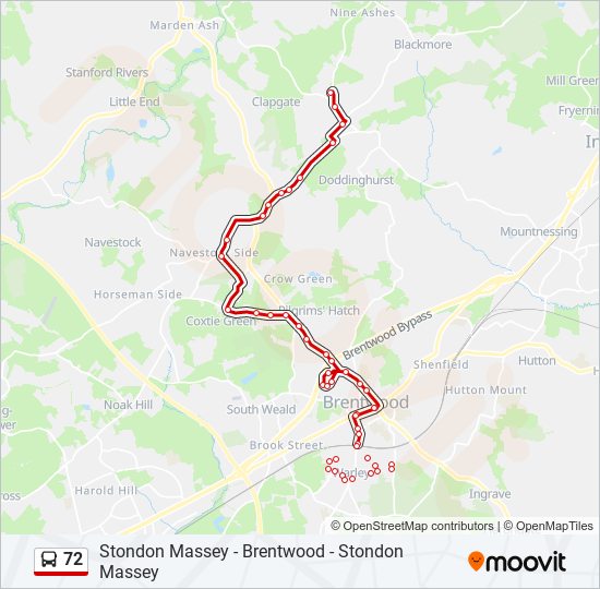 72 bus Line Map