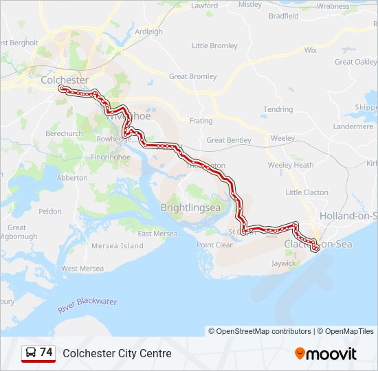 74 Bus Line Map