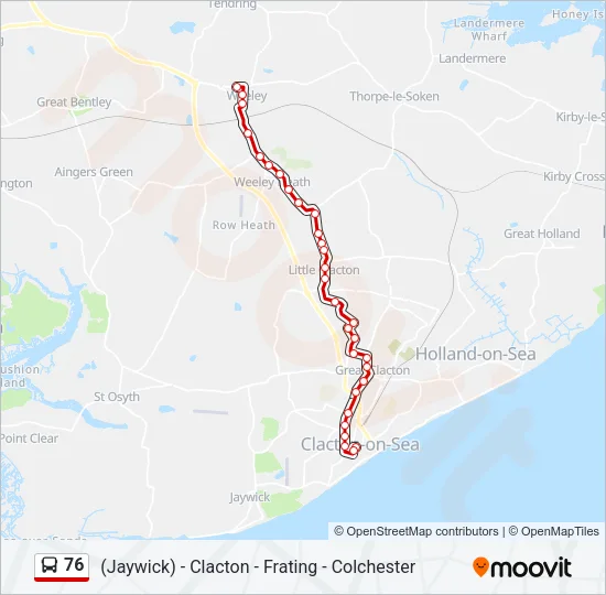 76 Bus Line Map