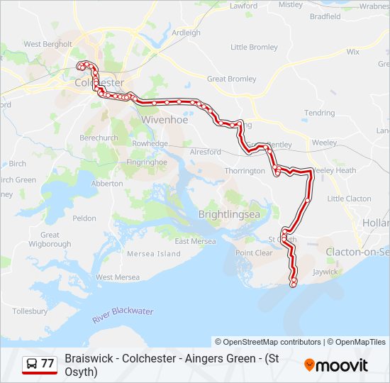 77 bus Line Map