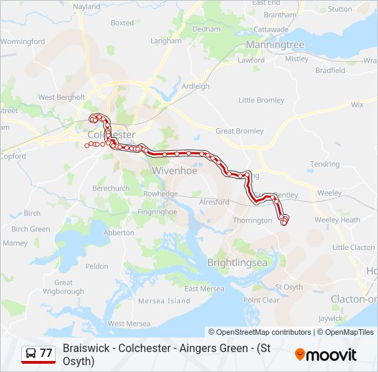 77 Bus Line Map