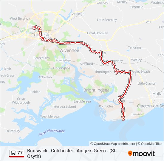 77 Route: Schedules, Stops & Maps - St Osyth (Updated)