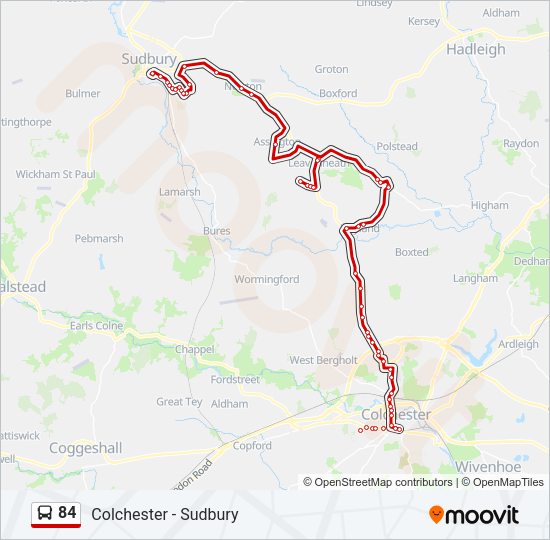 84 Bus Line Map