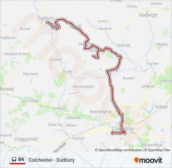 84 Bus Line Map
