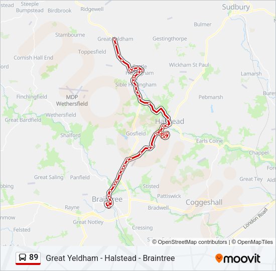 89 Bus Line Map