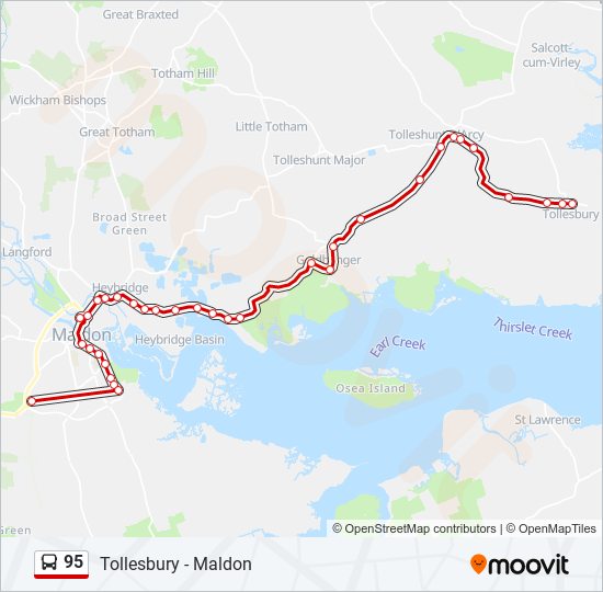 95 Route: Schedules, Stops & Maps - Maldon (Updated)