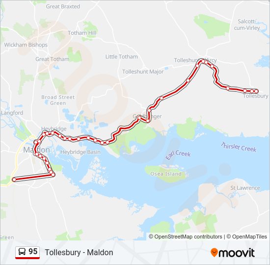 95 Bus Line Map
