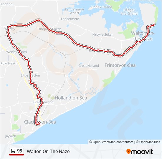 99 Route Schedules, Stops & Maps WaltonOnTheNaze (Updated)