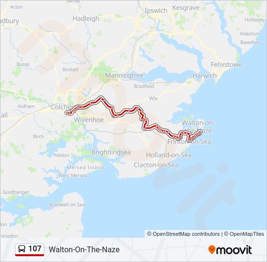 107 Bus Line Map