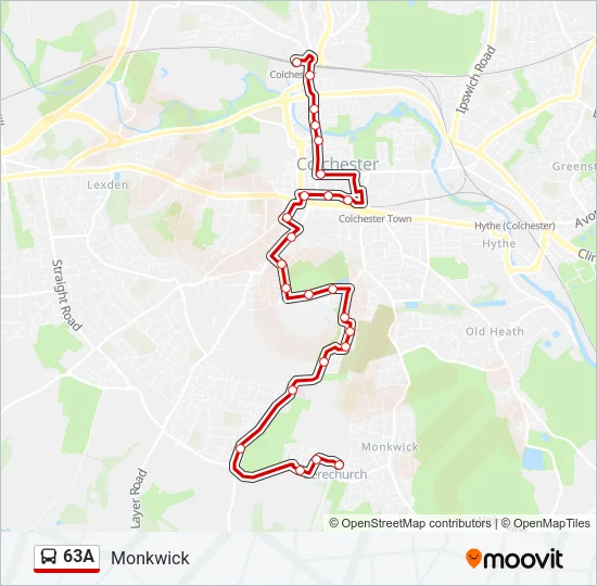 63A Bus Line Map