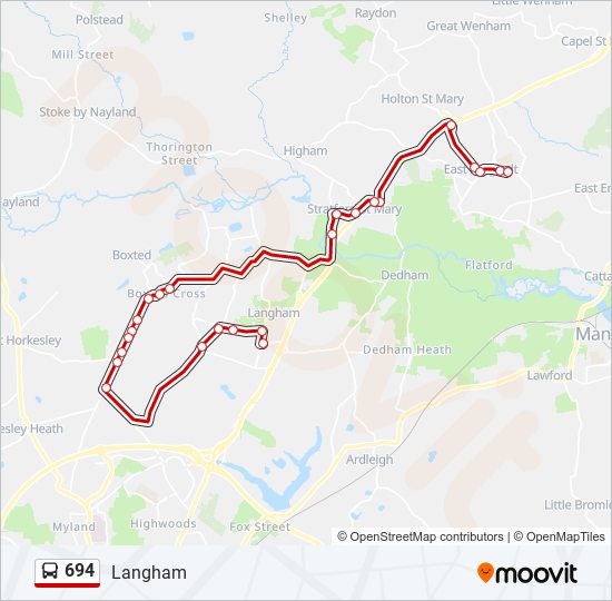 694 Bus Line Map