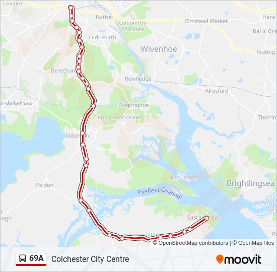 69A Bus Line Map
