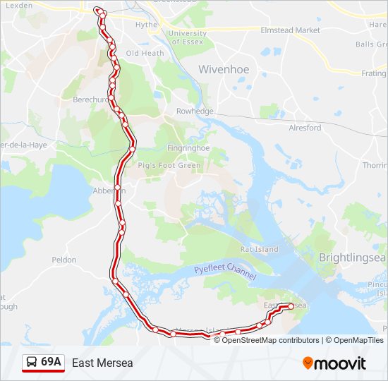 69A Bus Line Map