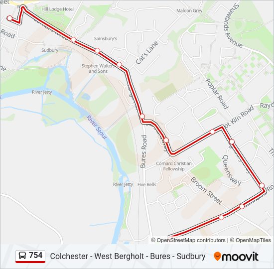 754 Bus Line Map