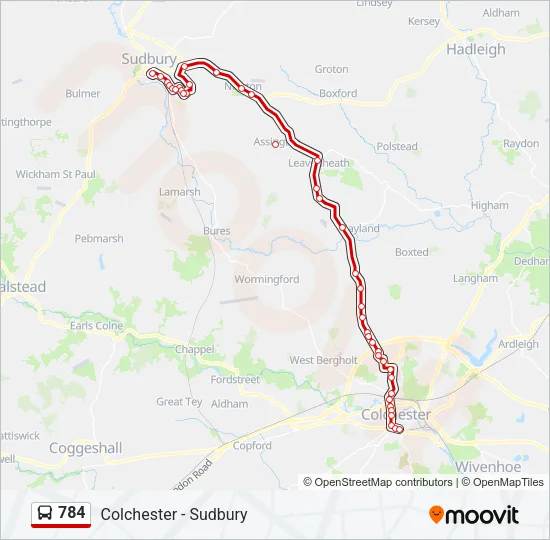 784 Bus Line Map