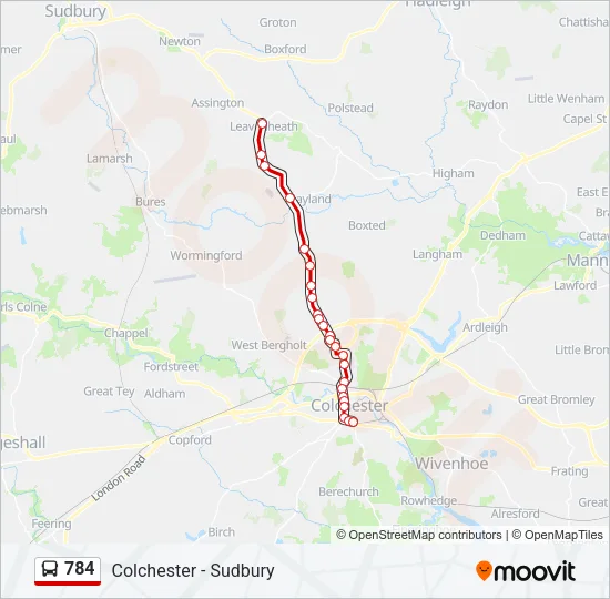 784 Bus Line Map