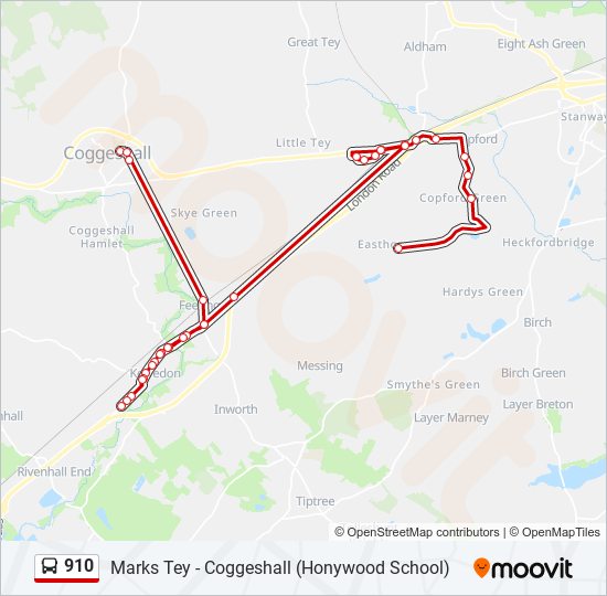 910 Bus Line Map