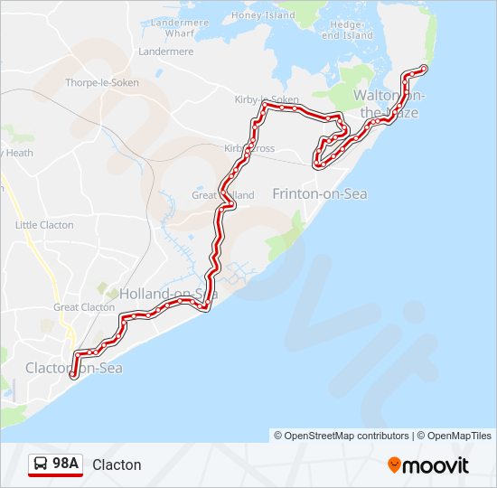 98A Bus Line Map
