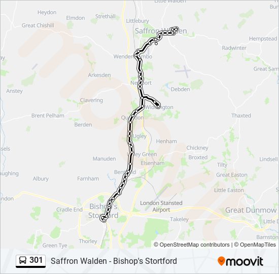 301 Bus Line Map